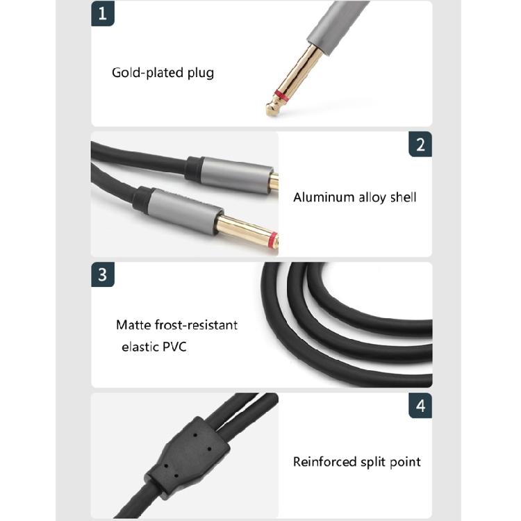 Universally 3.5mm Male To 6.35mm Male Stereo Cable Compatible for Speakers And Mixers Recording Studios Equipment