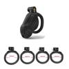 New Male Chastity Cage Device with 4 Cock Rings Set Penis Cage Ball Lock Chastity Belt Sex Toys for Men Couples Adult Supplies