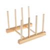 Functional Wooden Dish Drainer Rack Perfect for Organizing Plates and Lids in Small Kitchens