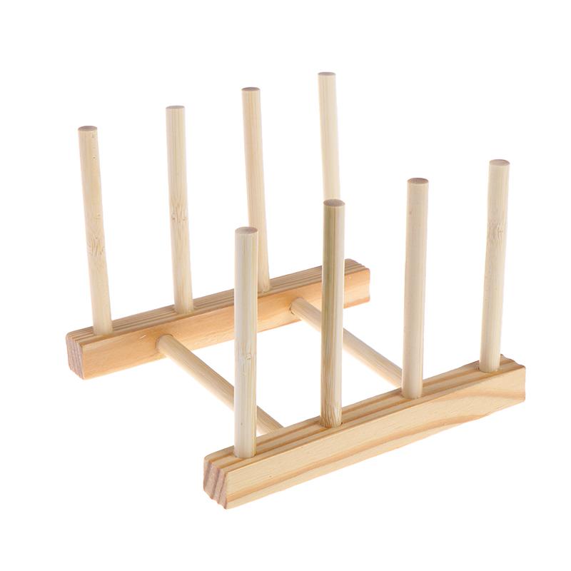 Functional Wooden Dish Drainer Rack Perfect for Organizing Plates and Lids in Small Kitchens