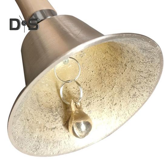 Vintage Alloy Hand Bell with Wooden Handle Super Loud Heavy Duty Wedding Animal Training Dinner Meditation Musical Teaching Service Call Bell