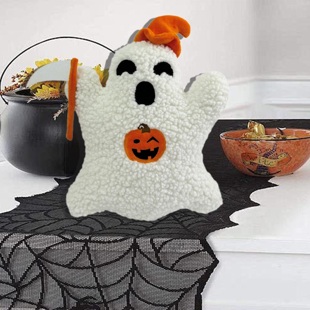 Spooky Ghost Plush Toy Pumpkin Pillow Cushion for Children's Halloween Decoration and Birthday Christmas Gift