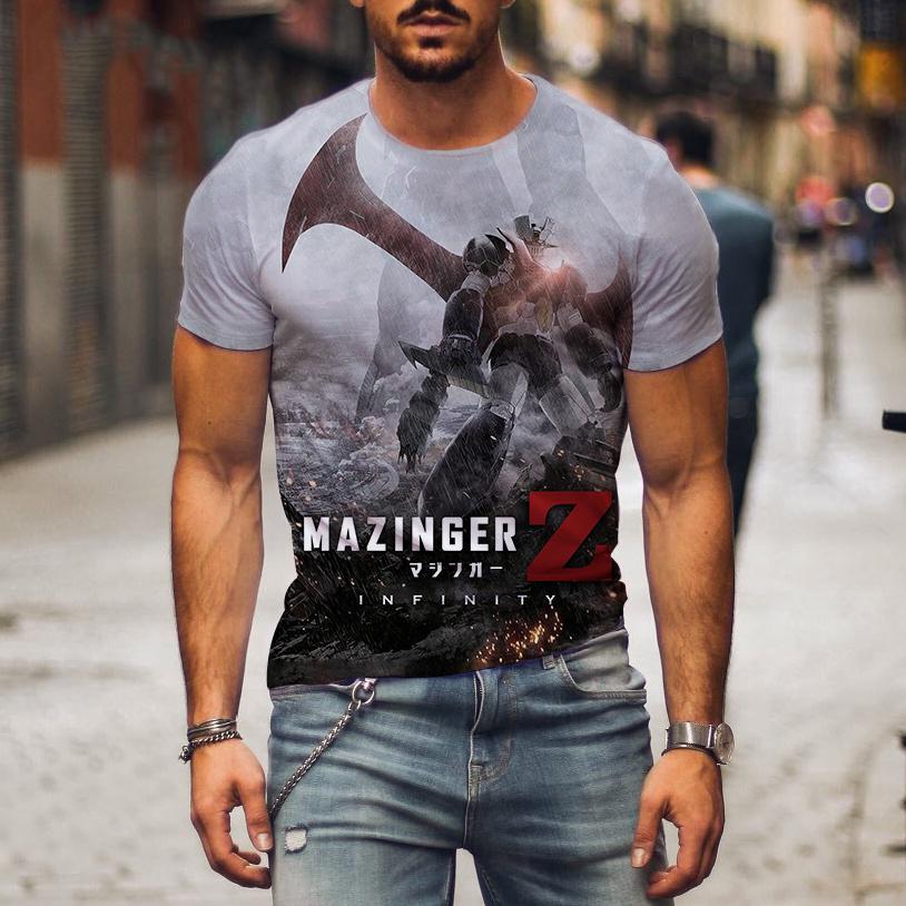 Summer New Mazinger Z Anime Robot 3D Print Men Woman Short Sleeve T-shirts Fashion Streetwear Harajuku Kids Tops Tees Clothing