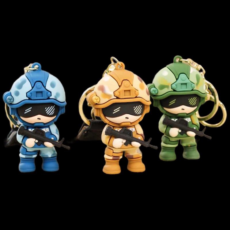 Aige Cartoon Camouflage Soldier Keychain