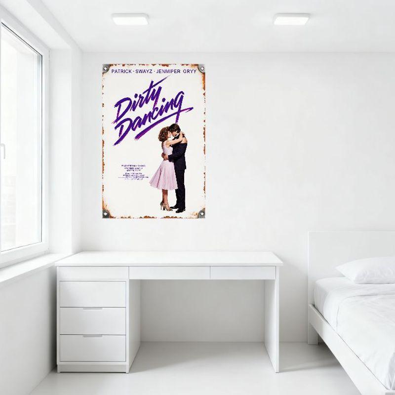 Dirty Dancing Patrick Swayze Jennifer Grey Vintage Metallplåtsskylt Filmplansch Plakett Hembar Café Klubb Man Cave Dekor