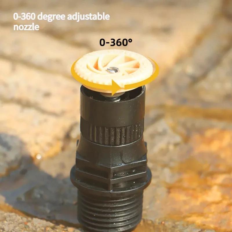 1Pc Irrigation Head Adjustable 360 Degrees Automatic Rotating Water Spray Ground Sprinkler Irrigation Garden Underground Nozzle