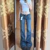 JYL Women Low Waist Micro Flare Denim Pants, Stretch Fabric, Slim Fit For Petite Women
