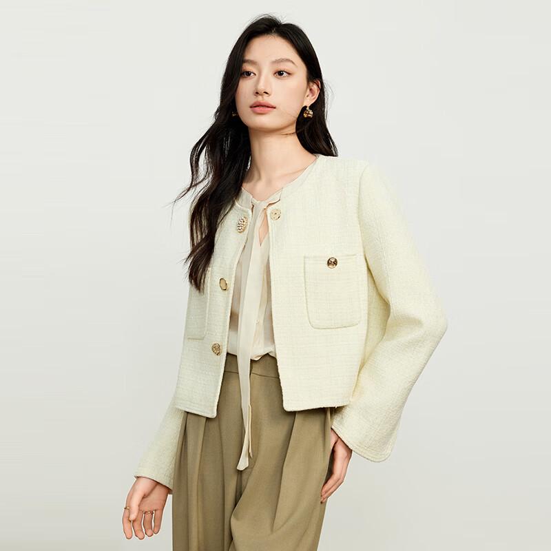 JOY SPEAKER Women's Petite Tweed Style Short Jacket