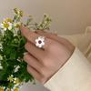 Persönlichkeit Süße Blume Glatte Oberfläche Öffnungsring Trend Breiter Rand Zeigefingerring für Damen Korea Mode Schmuck Geschenke