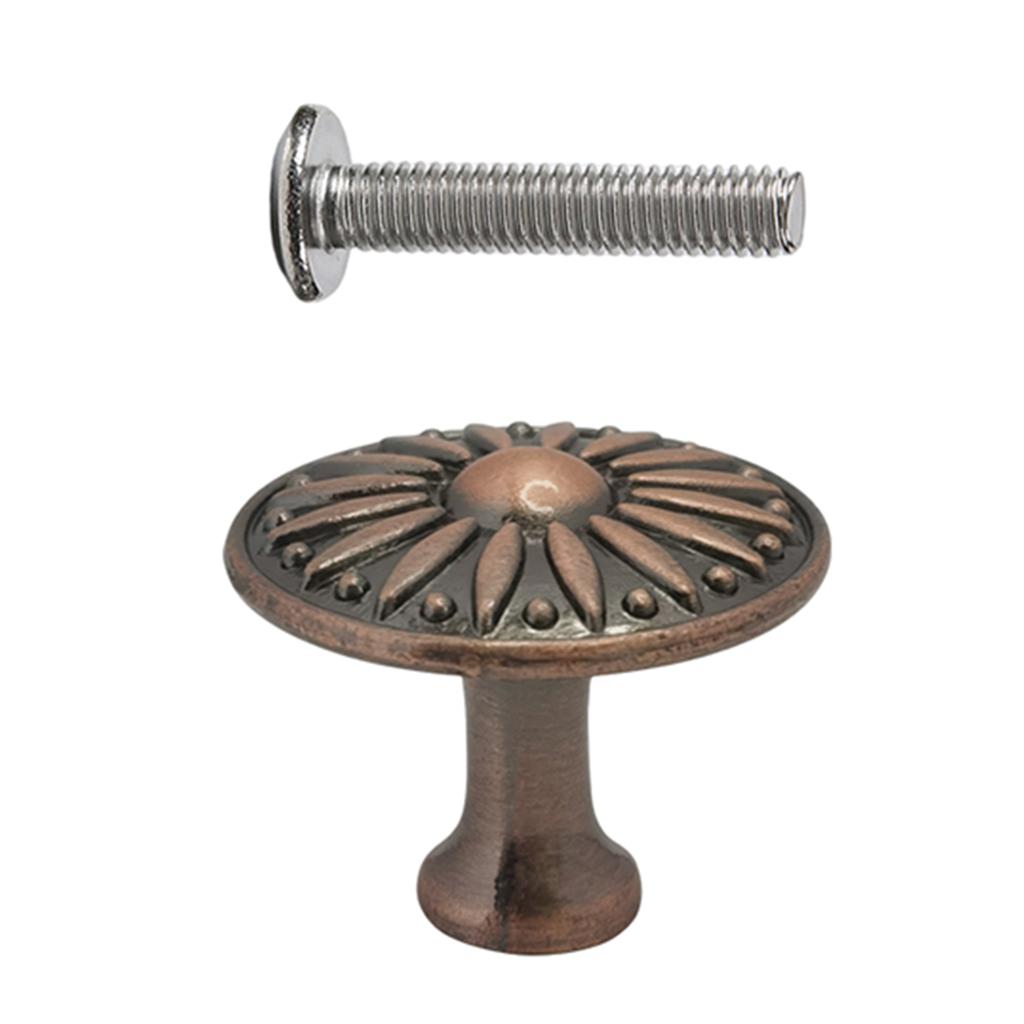 Antique Finish Single Hole Pull Knob Metal Drawer Handle Rustic Single Hole Cabinet Pull 12pcs for Elegant Interiors