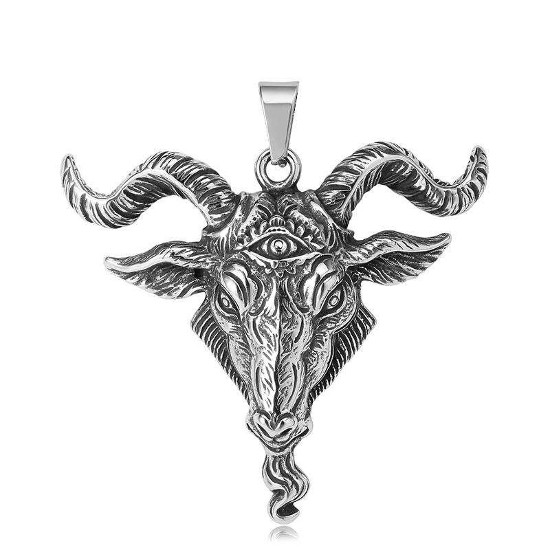 Gothic Lucifer Goat Men's Pendant Chain Popular Charm Stainless Steel Satan Baphomet Necklace Gift Jewelry Accessories
