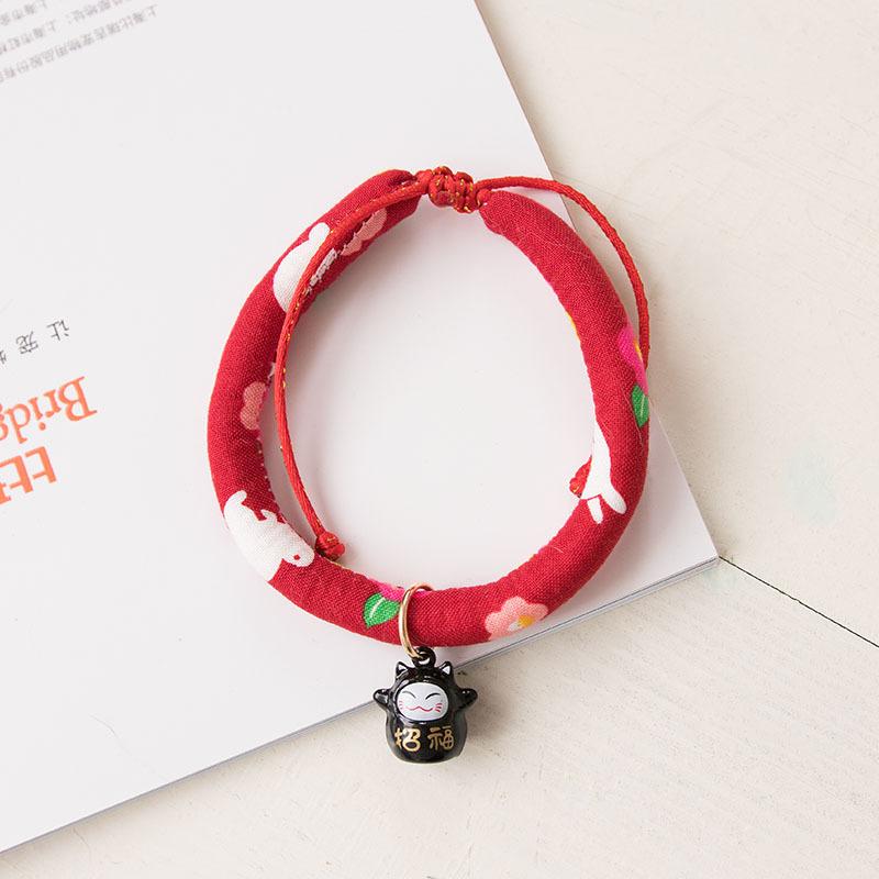 Japanese Japanese Zephyr Pet Collar Cute Little Strawberry Bells Cute Adjustable Accessories Cat and Dog Supplies