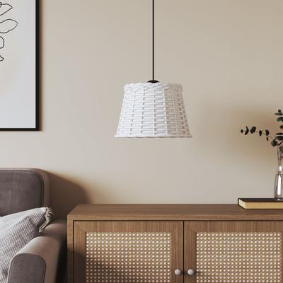 Vidaxl Pendant Lamp Shade, White, Ø25X17 Cm, Wicker