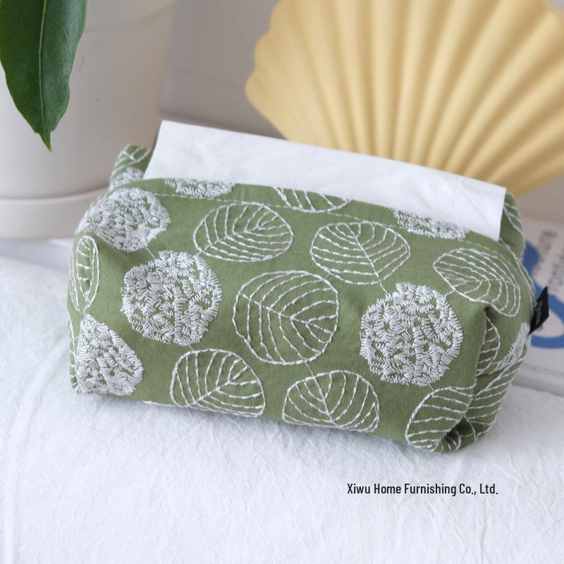 Husă de șervețel japoneză pentru tamburină - model cu margarete galbene mici și carouri albastru-verde