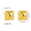 Creative Gold Plated Stainless Steel Round Geometric Earrings for Women Statement Geometric Studs Fashion Jewelry Waterproof