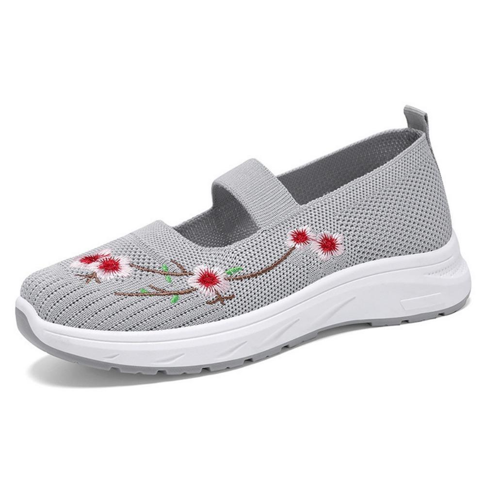 2024 New Everyday Walking Slip Shoes Women's Knitted Round Toe Flats Women's Summer Breathable Loafers Lecskin Women's Wedges