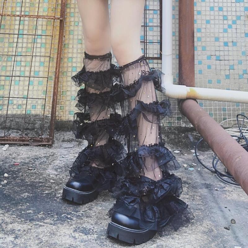Women's Leg Warmer Sweet Ruffle Lace Leg Sleeves Summer Thin Leg Sleeves Gift