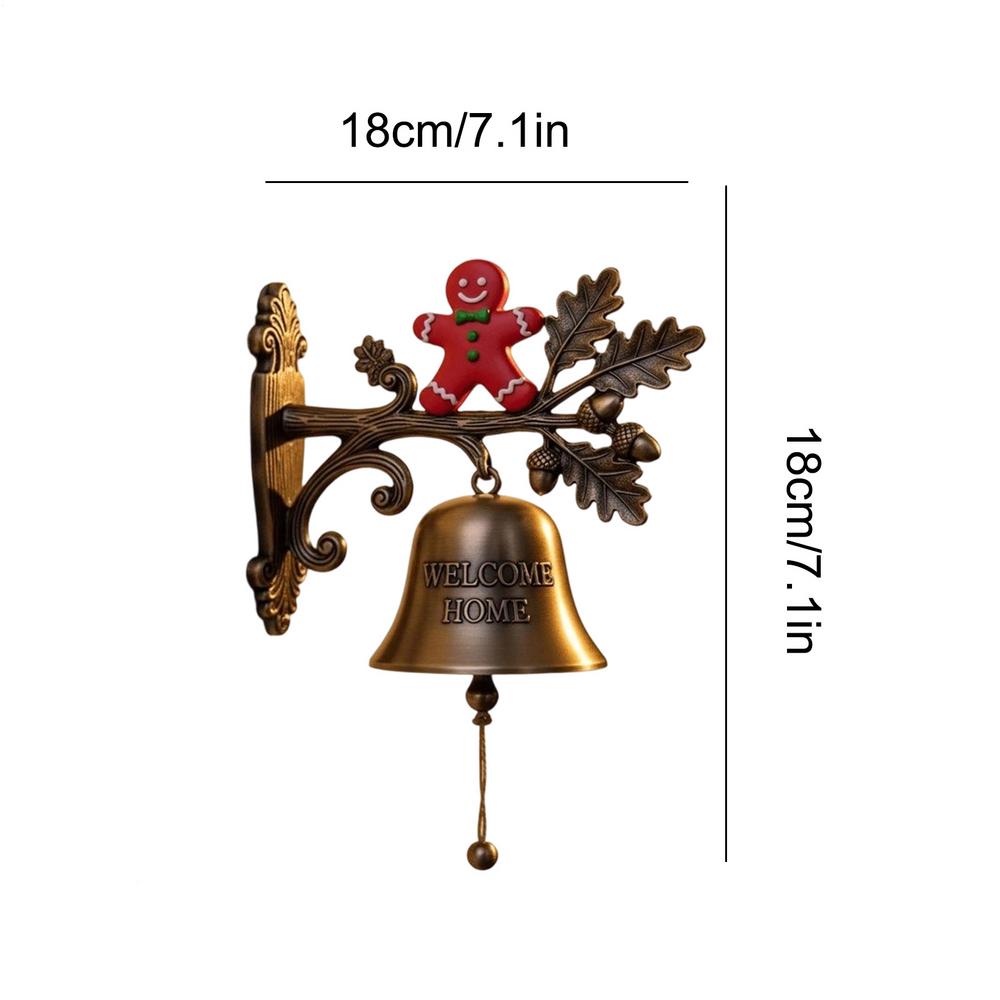 Christmas themed wel-come home bell, Santa Claus reindeer welcome doorbell, outdoor retro hanging bell, farmhouse garden decor