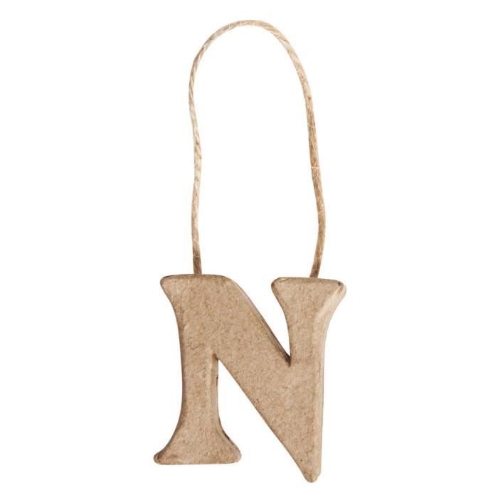Pap.M. Lettre  N  FSC Recycled 100%, 4x4x1cm, avec suspension {couleur}