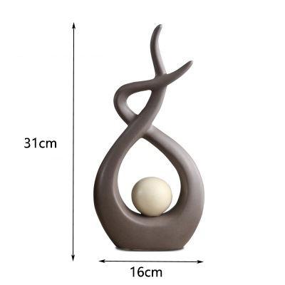 Ceramic Vase Statue Home Decor Modern Art White Pottery Crafts Ornaments Living Room Furniture Home Accessories Decoration Gifts