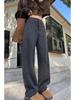 Gray Women's Wool Pants - Autumn/Spring Style, Thick Straight/Narrow/Wide Leg, Casual Draping Scythe Pants