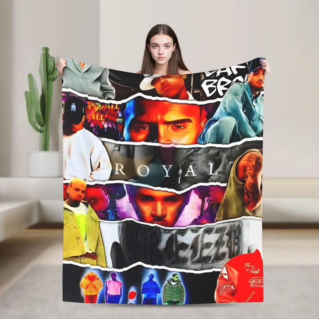 Warm Blanket Travel Chris Brown Breezy Bowl XX Bedding Throws Flannel Bedspread For Outdoor Novelty Sofa Bed Cover