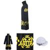 Exquisite One Piece Trafalgar Law Cosplay Costume Set With Cloak Pants And Hat
