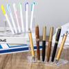 1pc,vertical 6-slot Pen Holder, Transparent Plastic Display Stand, Pencil Holder, Eyebrow Pencil Holder, Makeup Brush Holder
