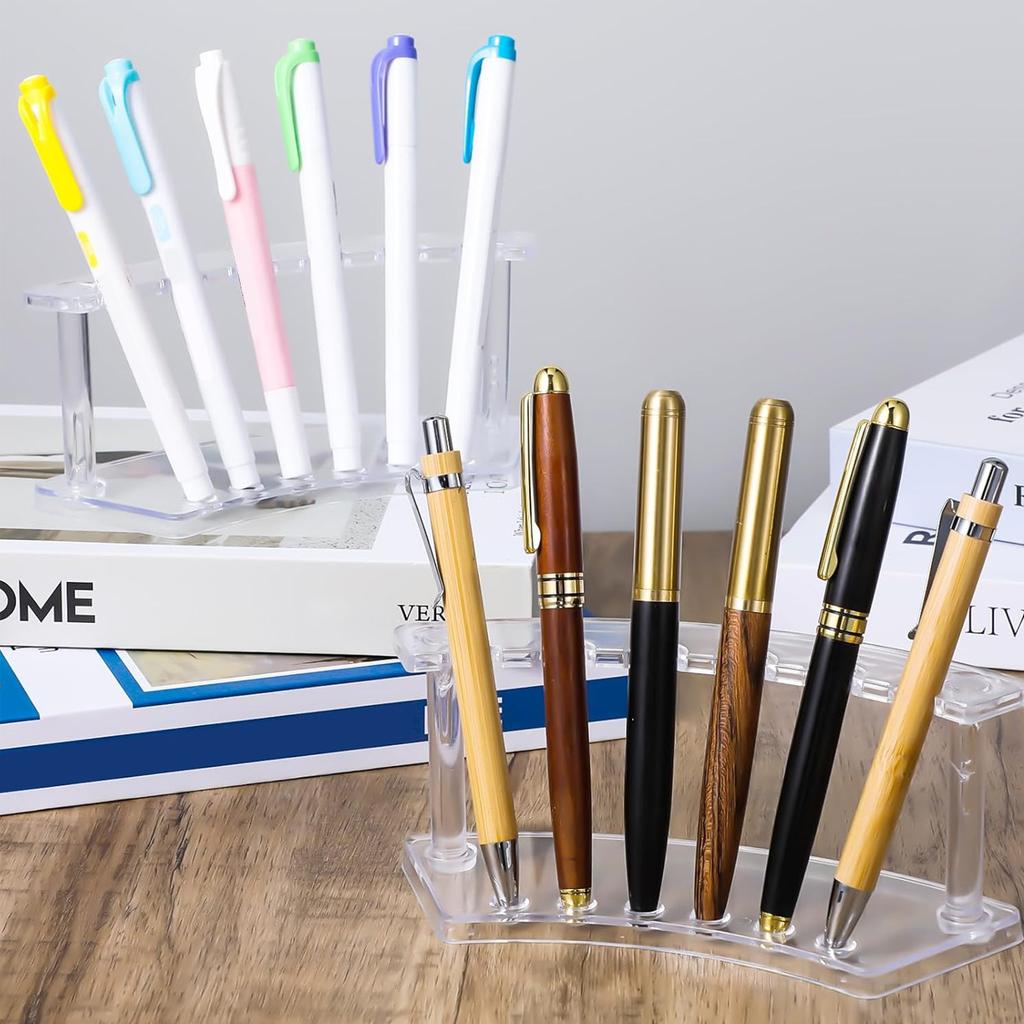 1pc,vertical 6-slot Pen Holder, Transparent Plastic Display Stand, Pencil Holder, Eyebrow Pencil Holder, Makeup Brush Holder