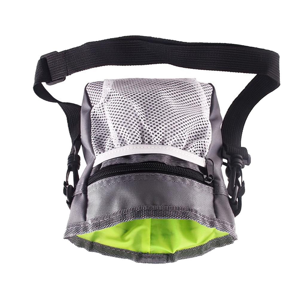 Pet Training Bag Multipurpose Large Capacity Foldable Oxford Cloth Pet Snack Pouch for Outdoor Travel Camping Gray
