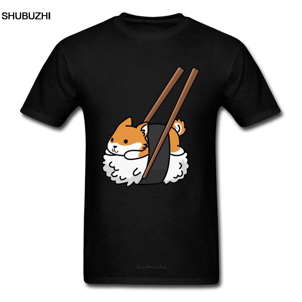 Sushi Shiba Inu Dog Cute Graphic Tshirt Pitbull Pug Animal Funny T Shirt For Men Autumn Tops Te
