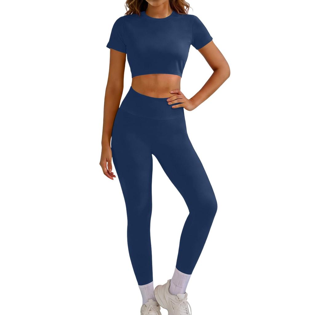 Women's Casual High-Waisted, Butt-Lifting, Skinny Yoga Pants And Outdoor Sports Long Pants Set