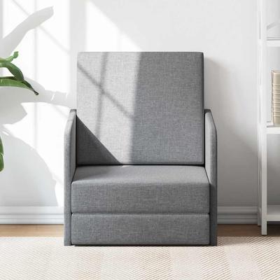 Vidaxl Folding Armchair, Light Gray, Fabric