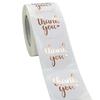 Golden Foil Wedding Thank-you Stickers - White Paper Labels for Gift Packaging