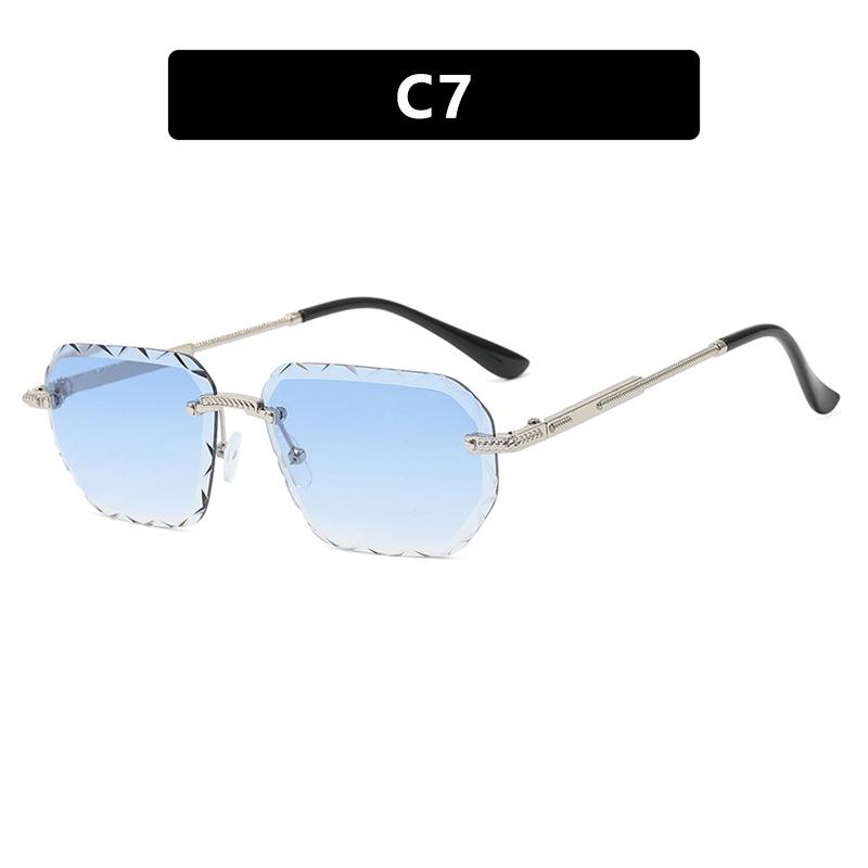 Frameless Square Small Women's Metal Sunglasses - European & American Trendy Street Style