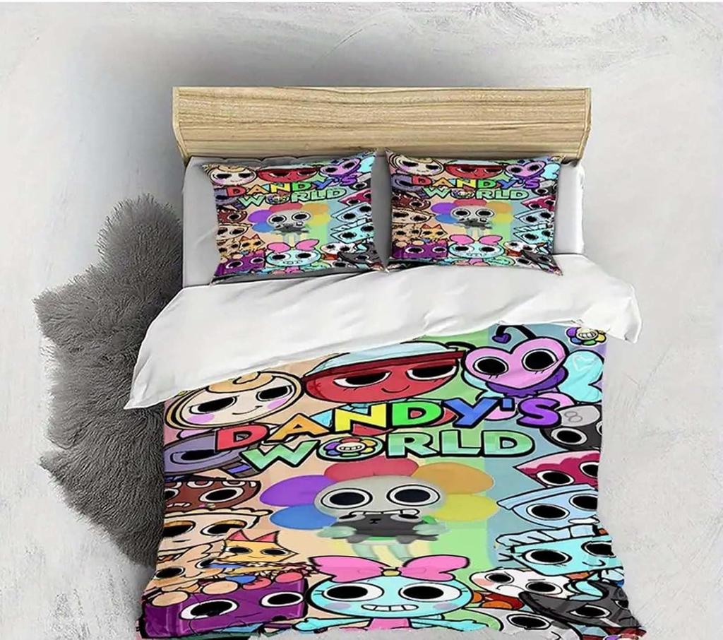 Dandy's World Bedding Set Cartoon Game 3D Printed Duvet Cover Set with Pillowcases Soft Bedclothes Boy Girl Kids Birthday Gift
