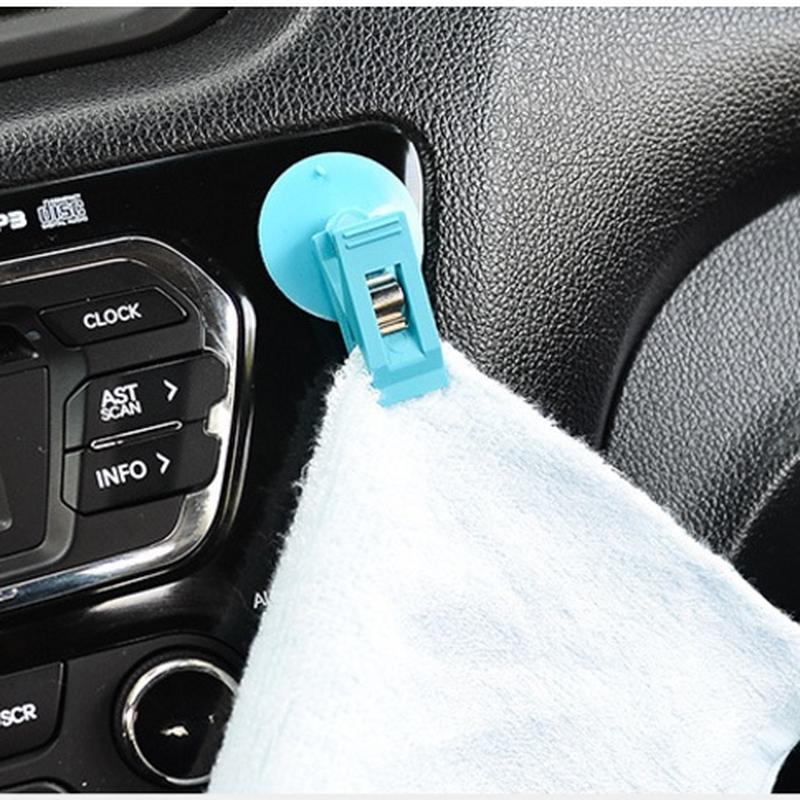 1Pair random Car Interior Window Mount Black Suction Cap Clip Plastic  Removable Holder