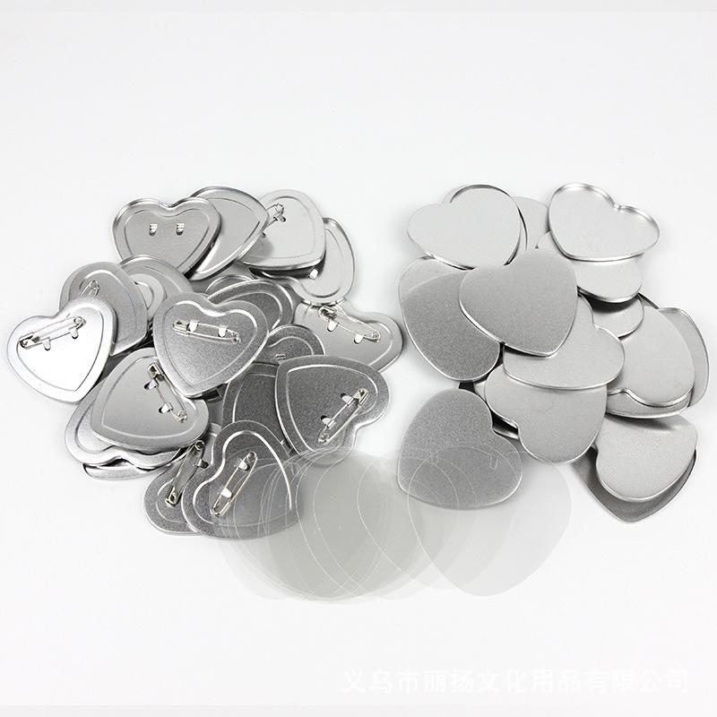 Heart-Shaped Frosted Iron Badge Pin (53x57mm) - High-Quality Brooch Lapel Accessory