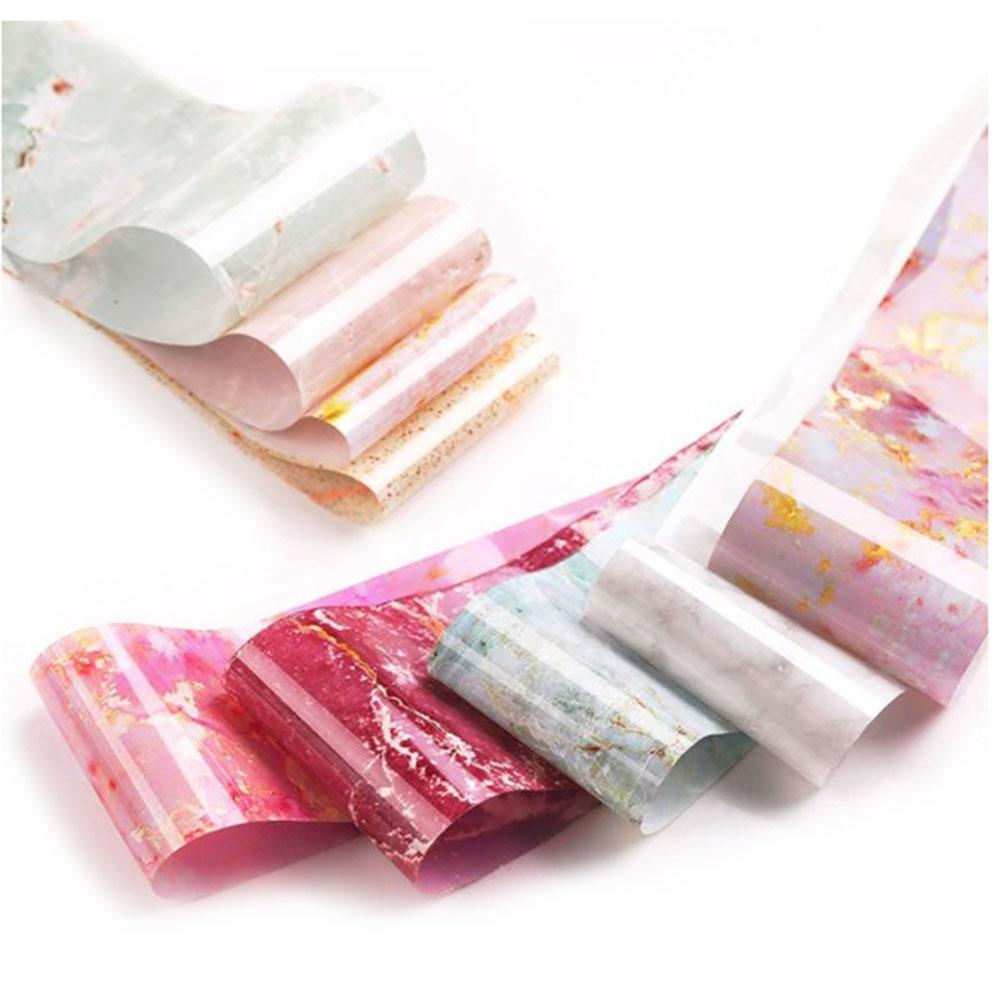 Marble Nail Foil Transfer Sticker Nail Art Stickers Tips Wraps Foil Transfer Adhesive Glitters