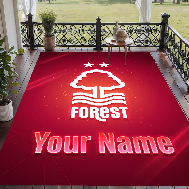 Custom Text Printed Rug Nottingham Forest FC Non Slip Floor Carpet For Home Room Decor