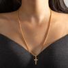 1 Piece Fashionable Vintage Alloy Cross Pendant Fried Dough Twists Chain, Versatile Necklace for Men and Women
