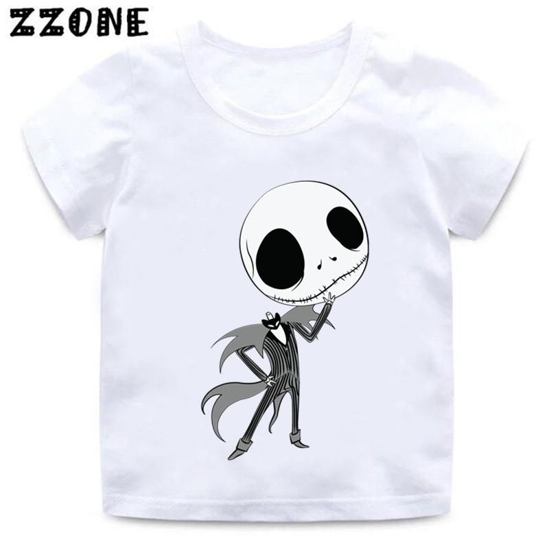 Halloween Town Pumpkin King Jack Skellington Print Kids T-Shirts Funny Girls Clothes Baby Boys T shirt Summer Children Tops