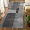 Gray Striped Geometric Carpet Doormat Long Hallway Rug Living Room Carpet Rug For Bedroom Bedside Floor Mat Home Decorati