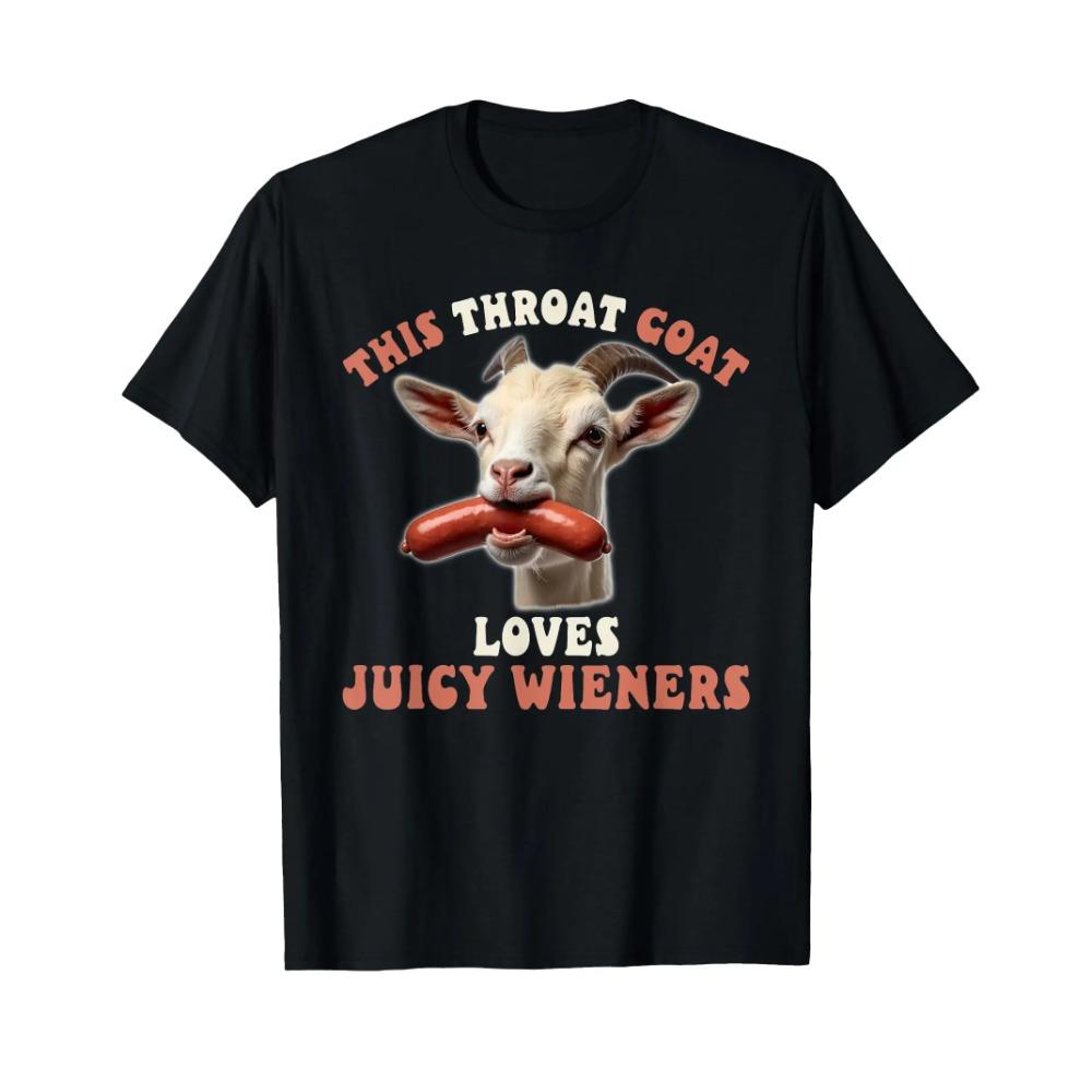 

funny throat goat swallows wieners inappropriate adult T-Shirt S чёрный