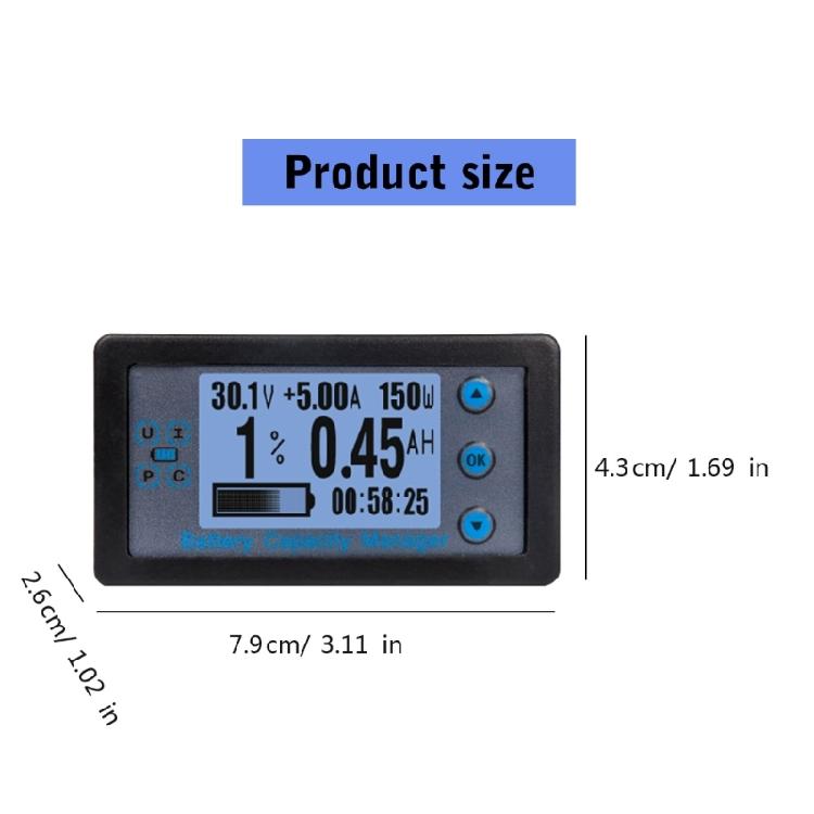 200A Battery Monitors Battery Capacity Indicator Digital Voltmeter Ammeter Tester Temperature Monitors DC8-120V