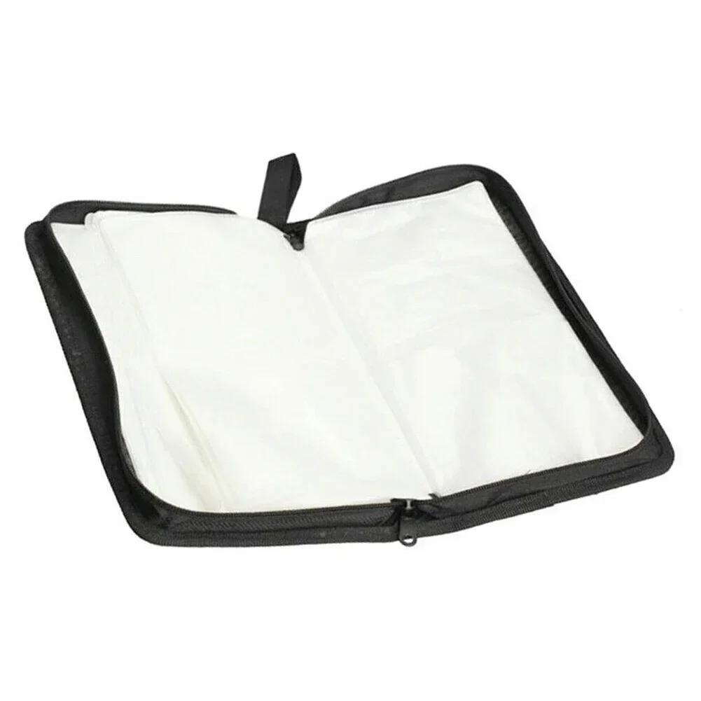 Portable Zipper DVD CD Holder 80pcs Capacity Storage Pouch Bag Double-side CD DVD Storage Sleeve Case Wallet Album Carrying Case