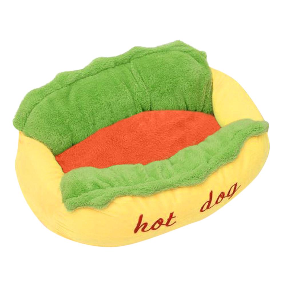 

Soft Warm Pet Bed Hot Dog Pad Pet Cushion U-Shaped Pattern Hot Dog Dog Bed помаранчевий