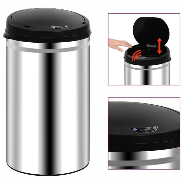 VidaXL Automatic Sensor Bin Waste Bin Rubbish Bin Recycling Bin Office Living Room Home 322693