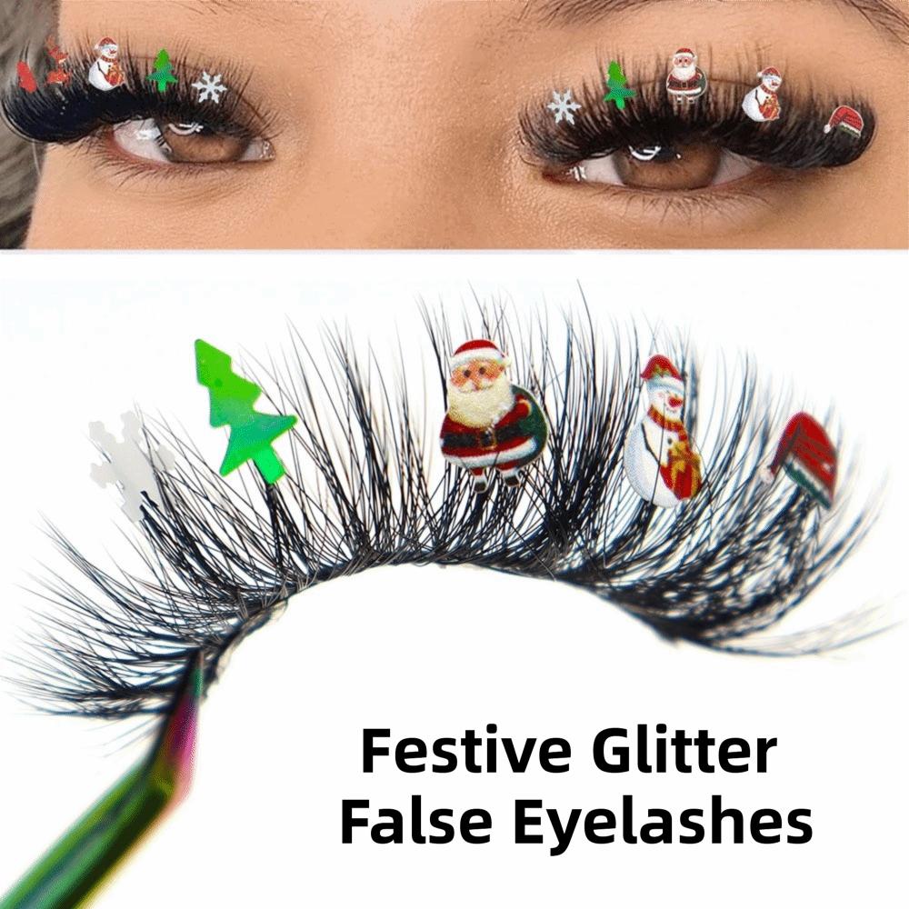 1 Pair Full Strip Reusable Sparkly Lashes Natural to Fluffy Faux Mink False Eyelashes Cosplay