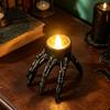 Realistic Pattern Votive Halloween Skeleton Hand Candle Light, Gothic Creepy Skull Hands Fake LED Prop for Haunted House Table Centerpiece, Entryway,